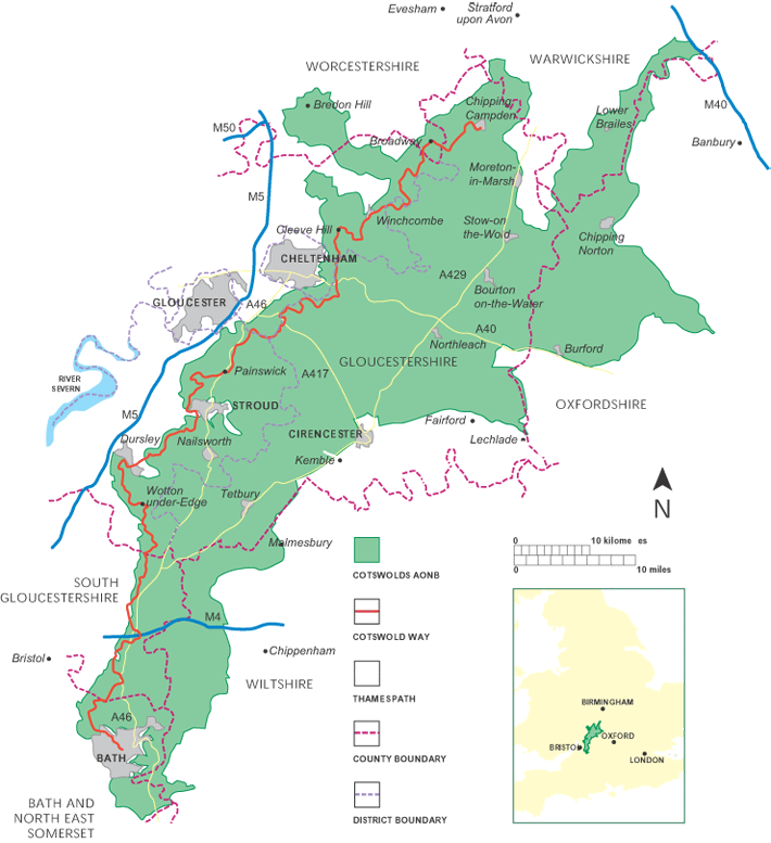 Cotswold AONB Map